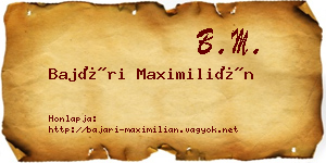 Bajári Maximilián névjegykártya